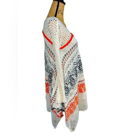 Anthropologie Sleeping On Snow Crochet Sweater Dress Ivory\Orange Fair‎ Isle XS - Picture 4 of 10